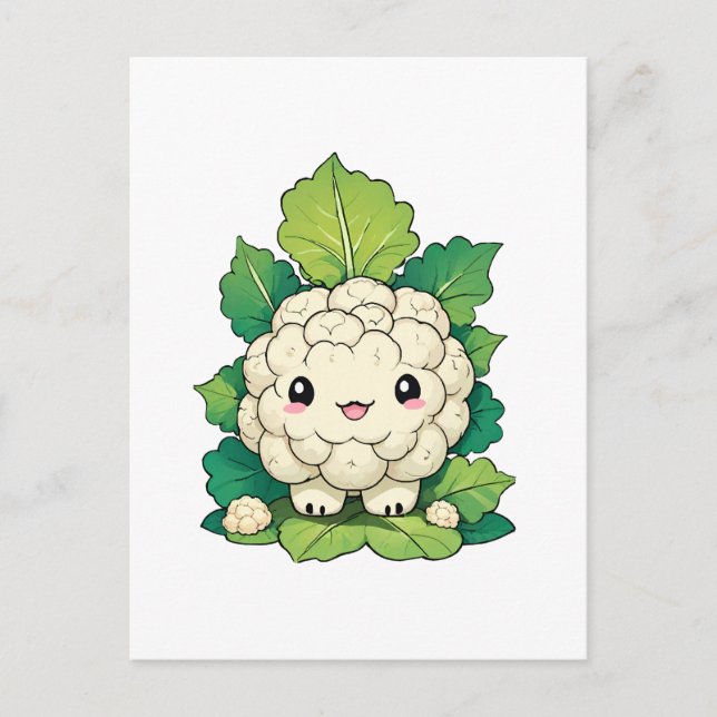Postal Coliflor Kawaii (Anverso)