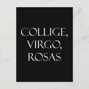 Postal Colige latino vintage, Virgo, cita Rosa Rosas
