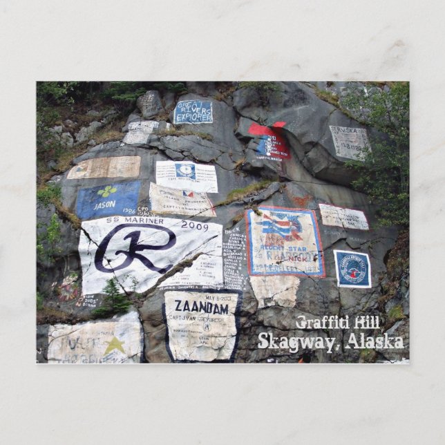 Postal Colina de graffiti en Skagway, Alaska (Anverso)