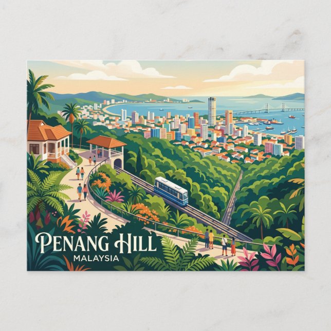 Postal Colina de Penang Malasia (Anverso)