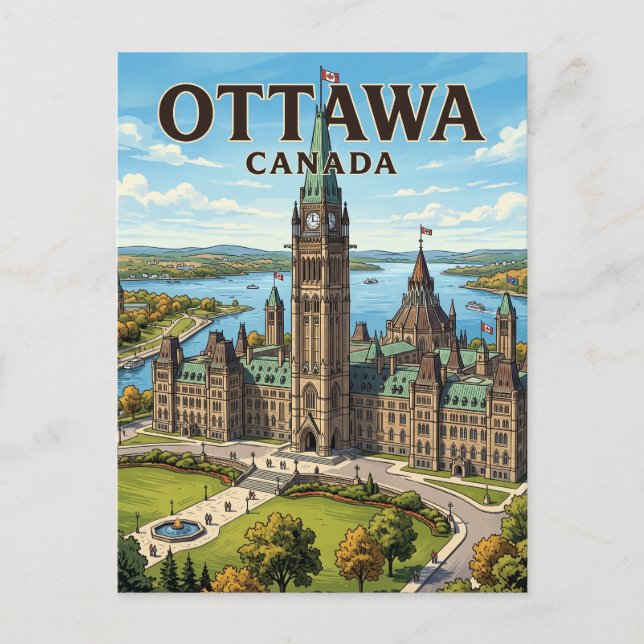 Postal Colina del Parlamento Canadá (Anverso)