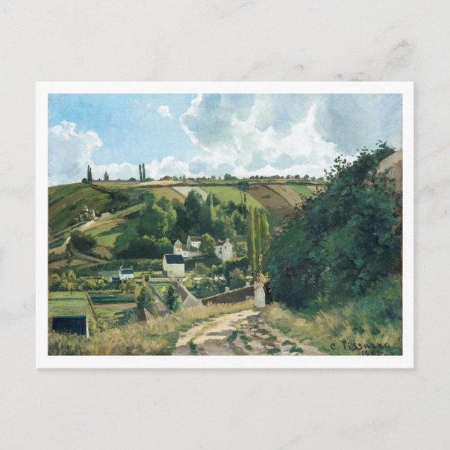 Postal Colina Jalais, Pontoise (1867) por Camille Pissarr (Anverso)