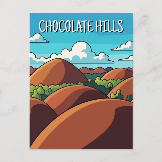 Postal Colinas de chocolate Bohol Filipinas Viaje (Anverso)