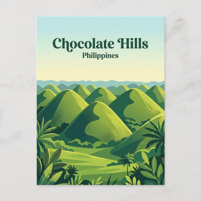 Postal Colinas de Chocolate Filipinas (Anverso)