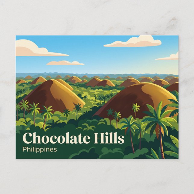 Postal Colinas de Chocolate Filipinas (Anverso)