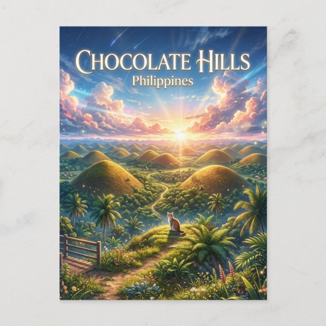 Postal Colinas de Chocolate Filipinas (Anverso)