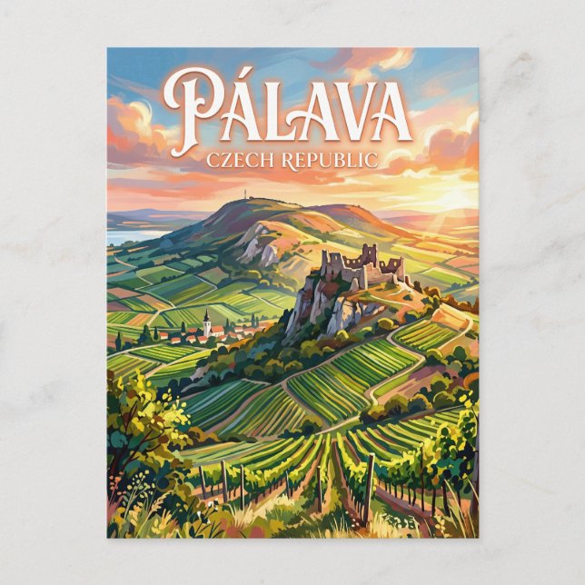 Postal Colinas de Pálava República Checa (Anverso)