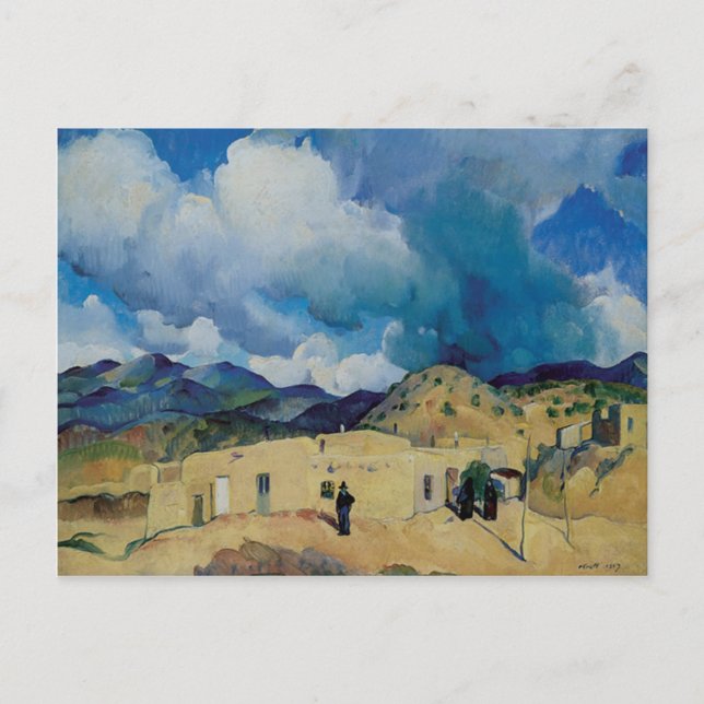 Postal Colinas Leon Kroll Santa Fe 1917 (Anverso)