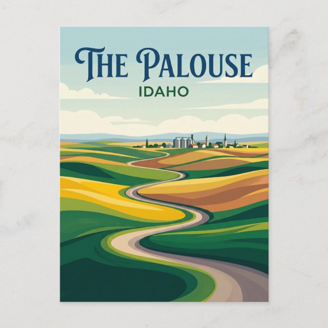 Postal Colinas onduladas de Palouse Idaho (Anverso)