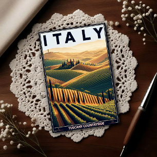 Postal Colinas onduladas de Toscana – Viajes antiguos