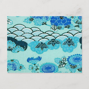 Postal Colinas y flores azules