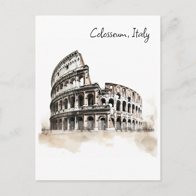 Postal Coliseo, boceto italiano (Anverso)