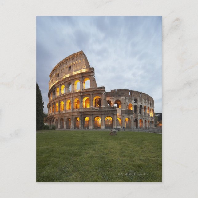 Postal Coliseo en Roma, Italia (Anverso)