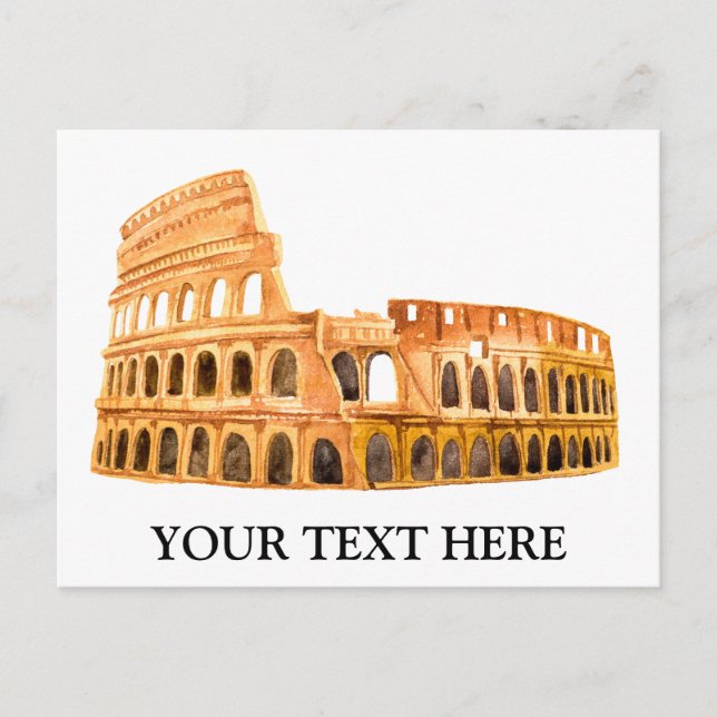 Postal Coliseo Roma, Italia Diseño Personalizado (Anverso)