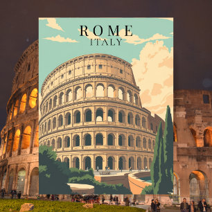 Postal Coliseo Roma Italia Punto de referencia europeo vi