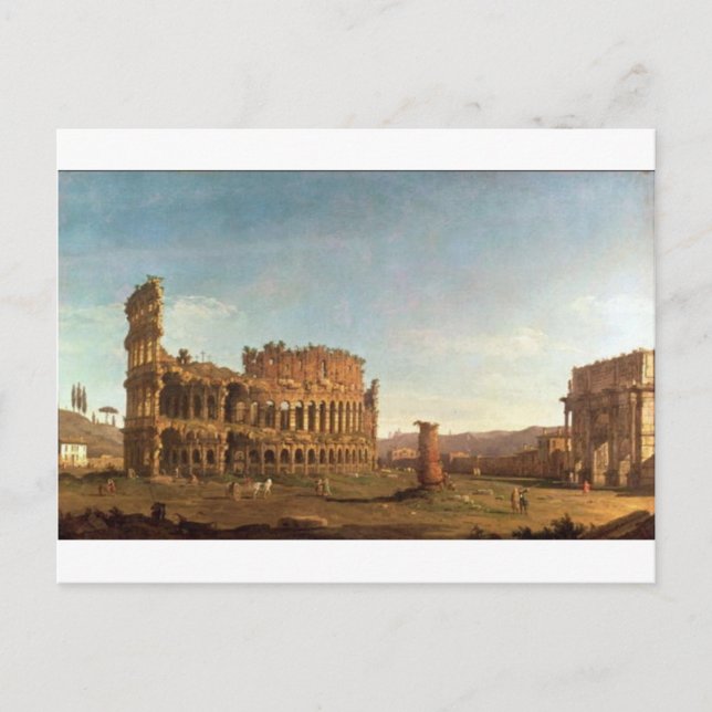 Postal Coliseo y Arco de Constantina (Roma) (Anverso)