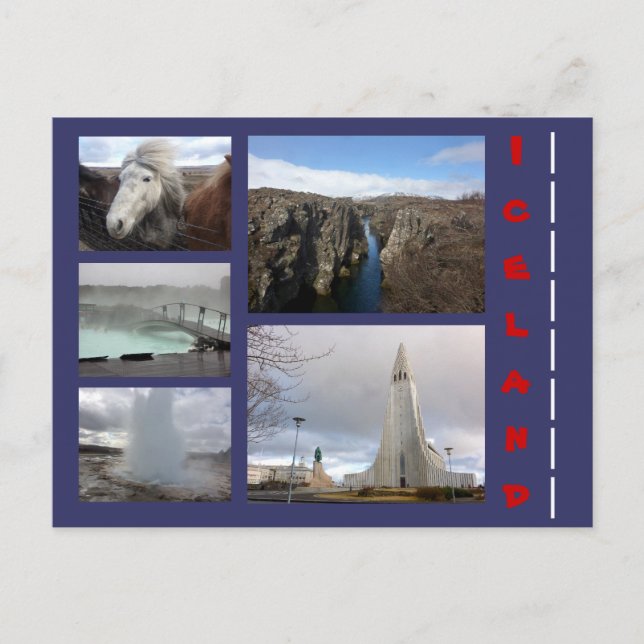 Postal Collage 1 de Islandia (Anverso)