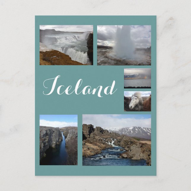 Postal Collage 2 de Islandia (Anverso)