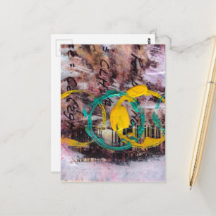 Postal collage abstracto círculos 