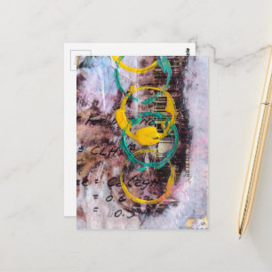 Postal collage abstracto con círculos