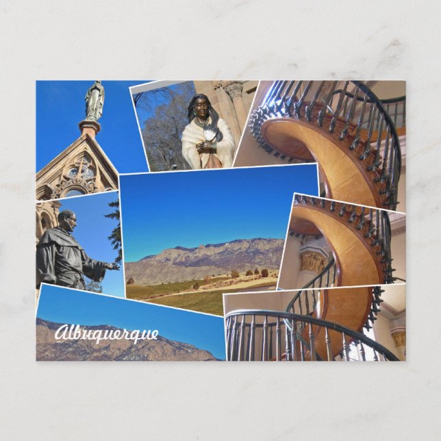 Postal Collage Albuquerque Santa Fe, Nuevo México (Anverso)