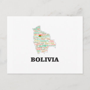 POSTAL COLLAGE BOLIVIA WORD