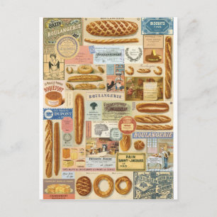 Postal Collage boulangerie et fromages