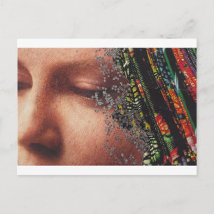 Postal Collage caprichoso del arte de la mujer