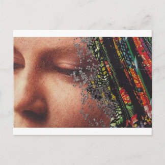 Postal Collage caprichoso del arte de la mujer