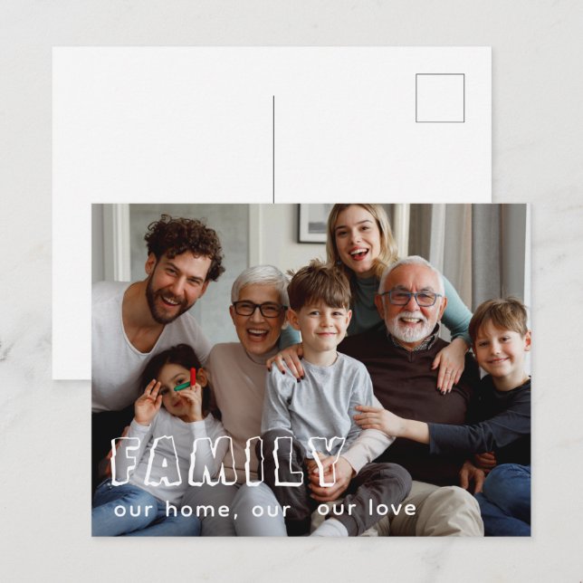 Postal Collage Chic Escritura Familia  (Anverso / Reverso)