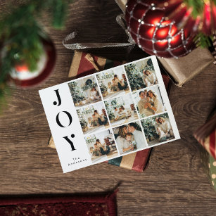 Postal Collage Christmas Nine Photos   Happy Joy Holiday 