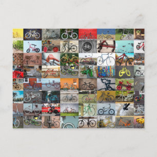 Postal Collage ciclista de bicicletas