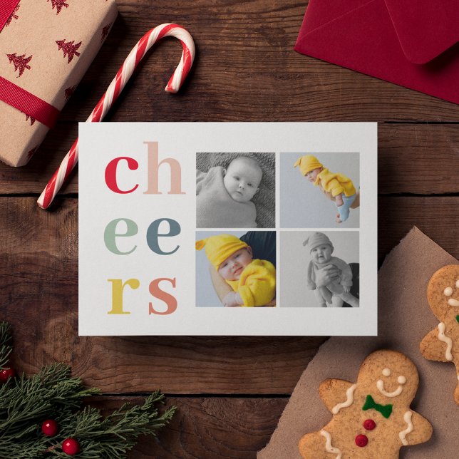 Postal Collage Cuatro Fotos | Alegría colorida (Subido por el creador)