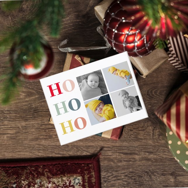 Postal Collage Cuatro Fotos | Colorful HOHOHO (Subido por el creador)