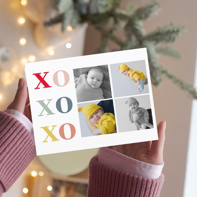 Postal Collage Cuatro Fotos | XoXoXo colorido (Subido por el creador)