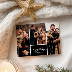 Postal Collage de 3 fotos Felices vacaciones Navidades ne