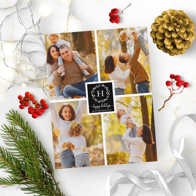 Postal Collage de 4 fotos Felices vacaciones Navidades ne (Subido por el creador)