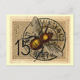 Postal Collage de abejas de época
