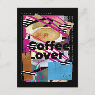 Postal Collage de Amante del Café
