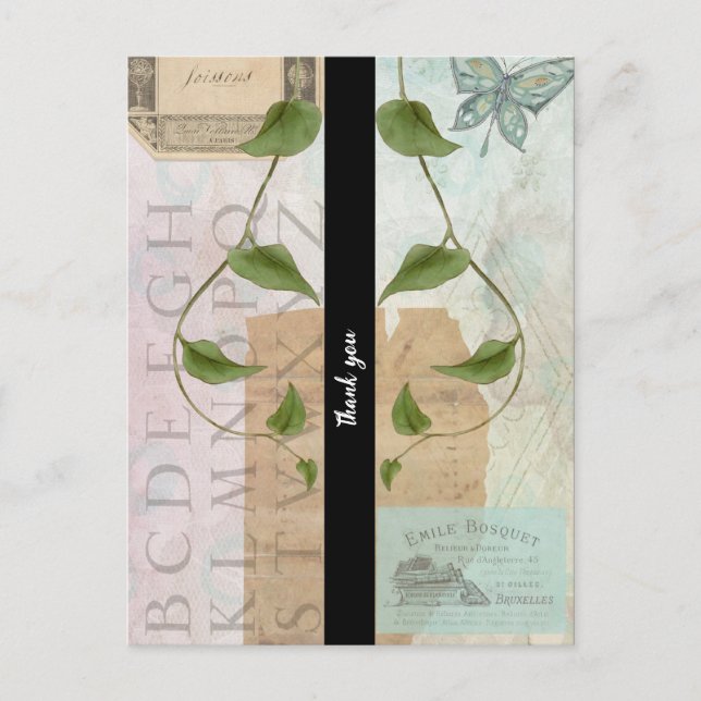 Postal Collage de Antigüedades Agradecido (Anverso)