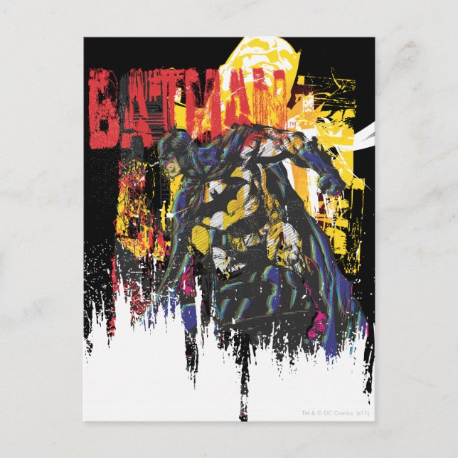 Postal Collage de arte de la línea Batman (Anverso)