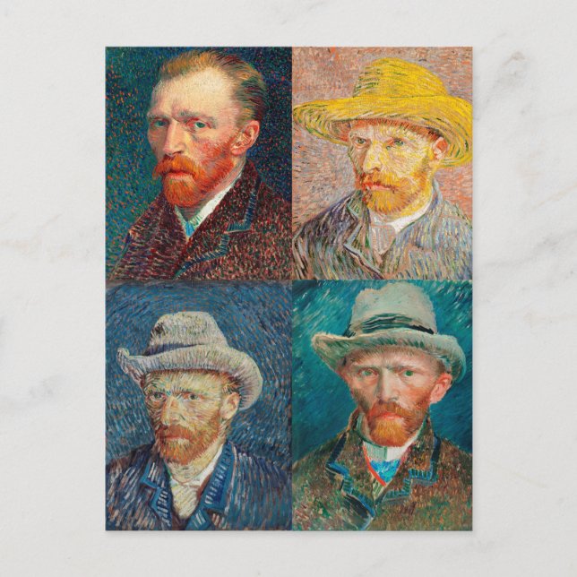 Postal Collage de autorretrato de Vincent Van Gogh 1887 (Anverso)