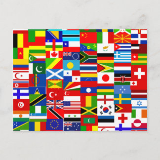 Postal Collage de Bandera Mundial Internacional