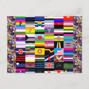 Postal Collage de banderas del Orgullo Gay
