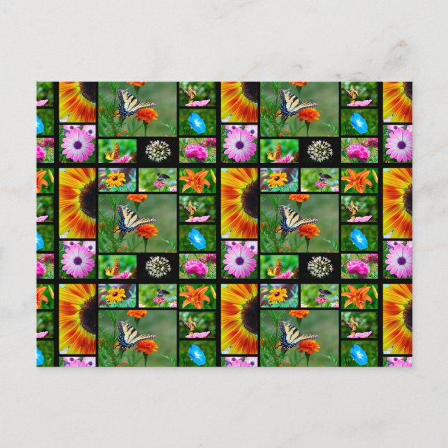 Postal Collage de belleza de primavera (Anverso)