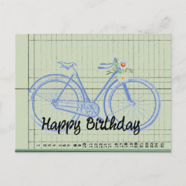Postal Collage de bicicleta antigua feliz cumpleaños