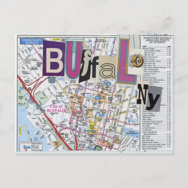 Postal Collage de Buffalo NY Maps (Anverso)
