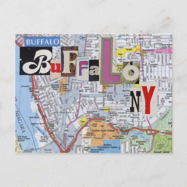 Postal Collage de Buffalo NY Maps (Anverso)