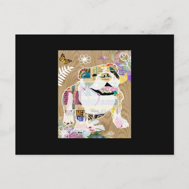 Postal Collage de bulldog (Anverso)