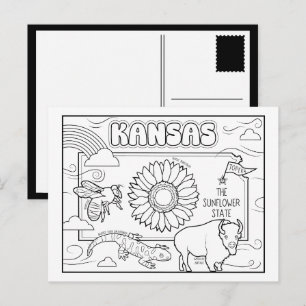 Postal collage de color de kansas
